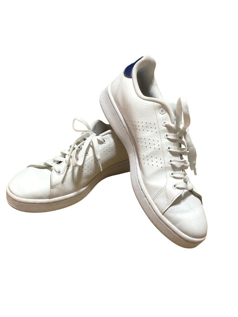 Adidas Advantage Sneakers Sz 13 Low Top Whit Leather Lace Up F36423 Mens
